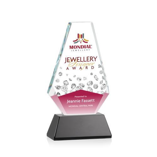 Recognition Awards - Crystal Awards - Kingsley VividPrint&trade; Award on Newhaven Base - Black