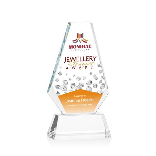Recognition Awards - Crystal Awards - Kingsley VividPrint&trade; Award on Newhaven Base - Clear