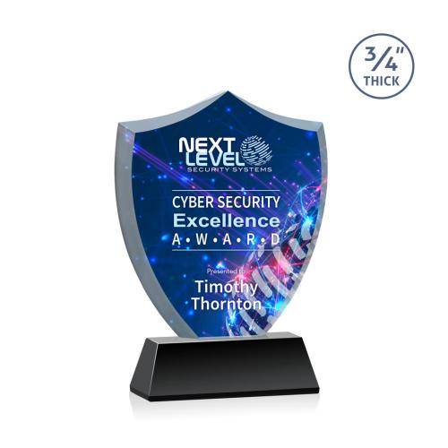 Recognition Awards - Crystal Awards - Scudo Shield VividPrint&trade; Award on Newhaven - Black