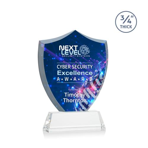 Recognition Awards - Crystal Awards - Scudo Sheild VividPrint™ Award on Newhaven - Clear
