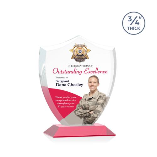 Recognition Awards - Crystal Awards - Scudo Shield VividPrint&trade; Award - Red