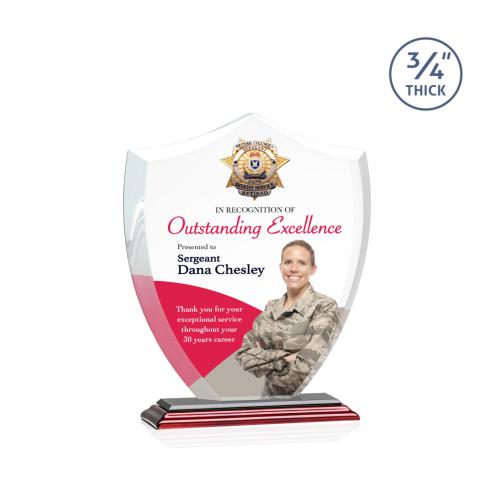 Recognition Awards - Crystal Awards - Scudo Shield VividPrint™ Award - Rosewood