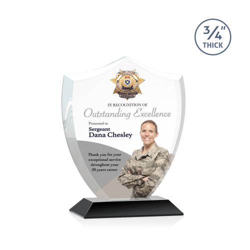 Recognition Awards - Crystal Awards - Scudo Shield VividPrint™ Award - Black