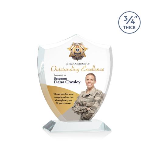 Recognition Awards - Crystal Awards - Scudo Shield VividPrint™ Award - Clear
