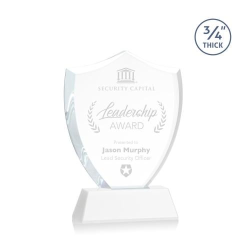 Recognition Awards - Crystal Awards - Scudo Shield Award on Newhaven - White