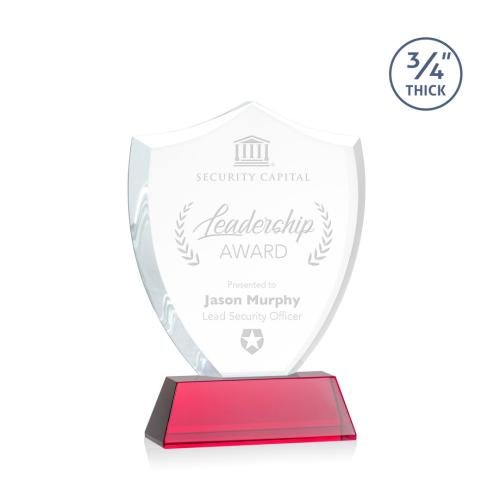 Recognition Awards - Crystal Awards - Scudo Shield Award on Newhaven - Red