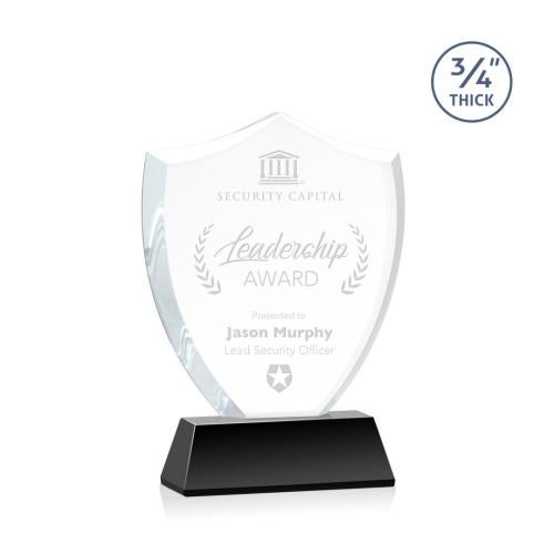 Recognition Awards - Crystal Awards - Scudo Shield Award on Newhaven - Black