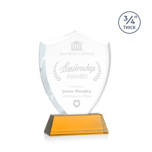 Recognition Awards - Crystal Awards - Scudo Shield Award on Newhaven - Amber