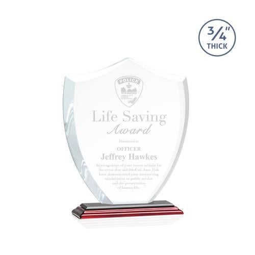 Recognition Awards - Crystal Awards - Scudo Shield Award - Rosewood