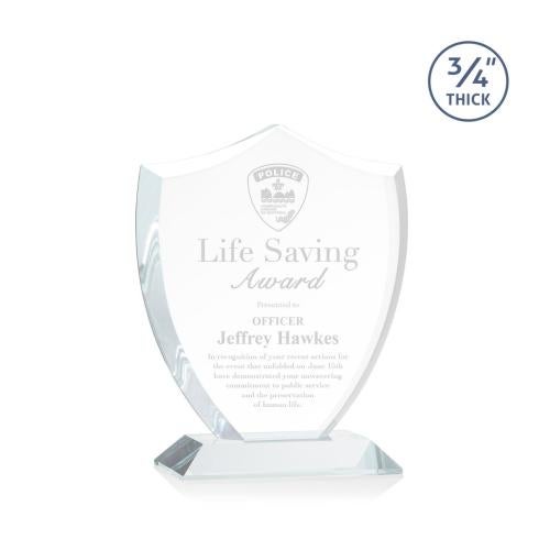 Recognition Awards - Crystal Awards - Scudo Shield Award - Clear