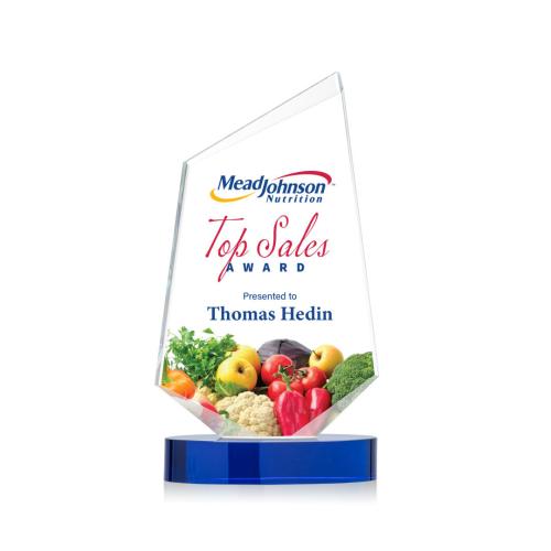 Recognition Awards - Crystal Awards - Portland VividPrint™ Award - Blue