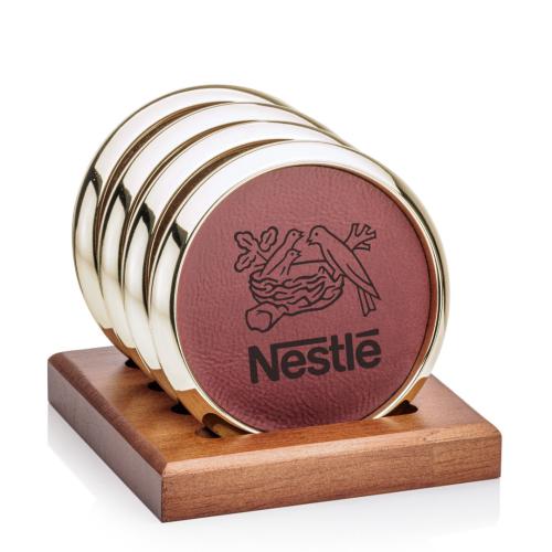 Corporate Gifts - Coasters - Danville on Porterfield Base - Set of 4