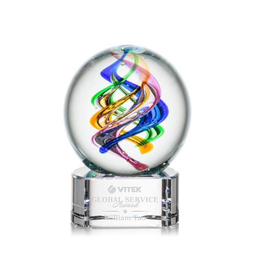 Recognition Awards - Glass Awards - Art Glass Awards - Galileo Award on Paragon Base - Clear