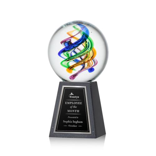 Recognition Awards - Glass Awards - Art Glass Awards - Galileo Award on Tall Marble Base