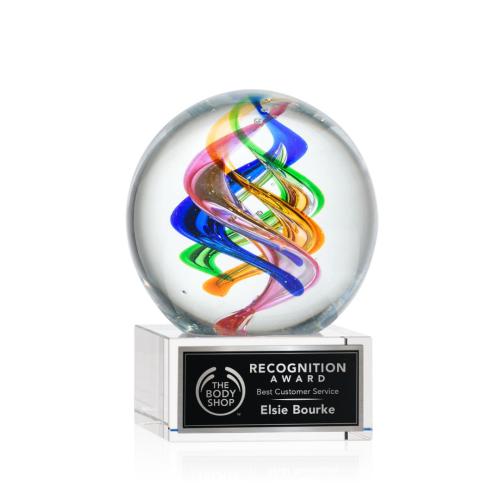 Recognition Awards - Glass Awards - Art Glass Awards - Galileo Award on Hancock Base - Clear