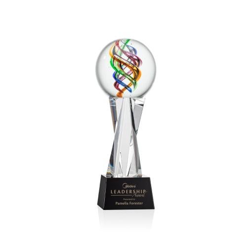 Recognition Awards - Glass Awards - Art Glass Awards - Galileo Award on Grafton Base - Black