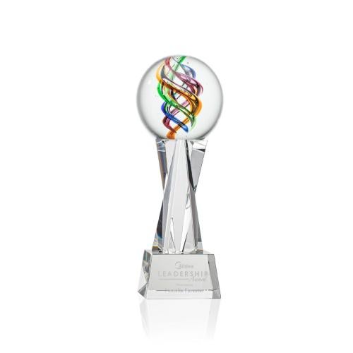 Recognition Awards - Glass Awards - Art Glass Awards - Galileo Award on Grafton Base - Clear