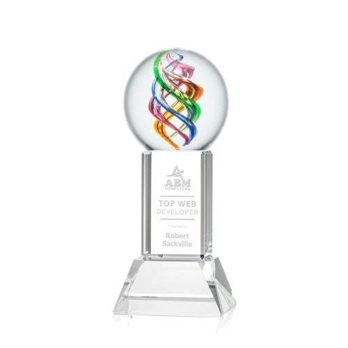 Recognition Awards - Glass Awards - Art Glass Awards - Galileo Award on Stowe Base - Clear
