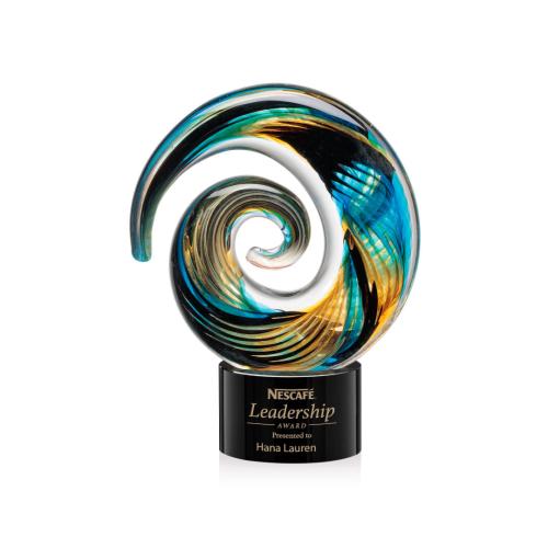 Recognition Awards - Glass Awards - Art Glass Awards - Nazare Award on Marvel - Black