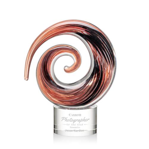Recognition Awards - Glass Awards - Art Glass Awards - Brighton Award on Marvel - Clear