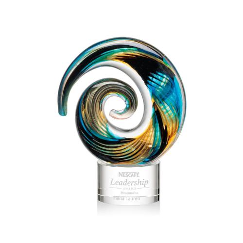 Recognition Awards - Glass Awards - Art Glass Awards - Nazare Award on Marvel - Clear