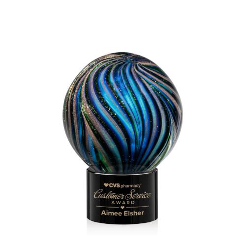 Recognition Awards - Glass Awards - Art Glass Awards - Malton Award on Marvel Base - Black