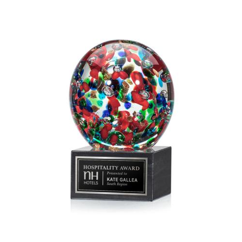 Recognition Awards - Glass Awards - Art Glass Awards - Fantasia Award on Square Marble