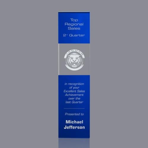 Recognition Awards - Crystal Awards - Araceli Tower 3D Award - Blue