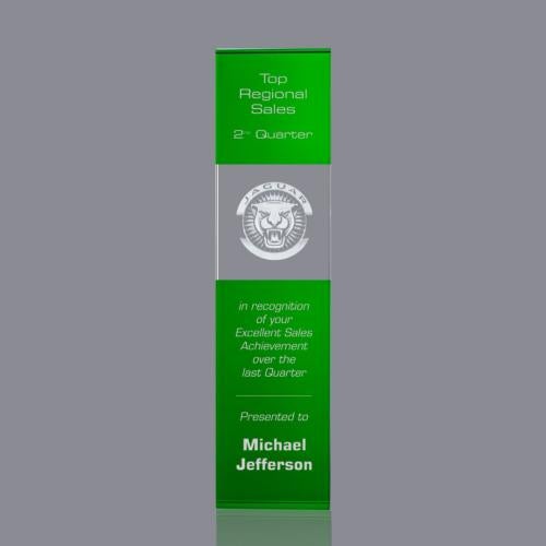 Recognition Awards - Crystal Awards - Araceli Tower 3D Award - Green