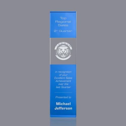 Recognition Awards - Crystal Awards - Araceli Tower 3D Award - Sky Blue
