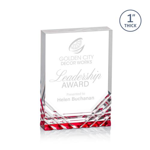 Recognition Awards - Acrylic Awards - Elektra Award - Red