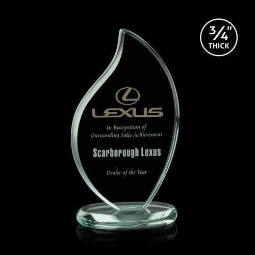 Recognition Awards - Glass Awards - Odessy Flame Award - Jade