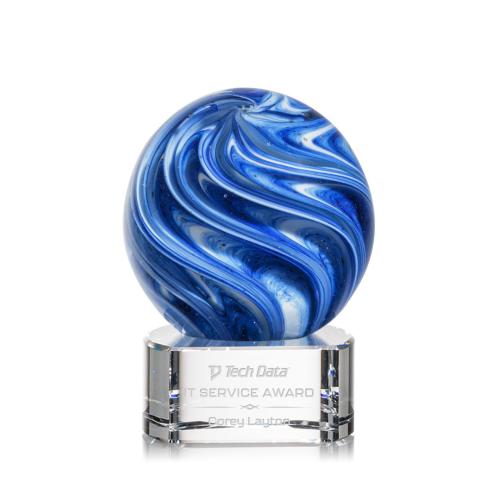 Recognition Awards - Glass Awards - Art Glass Awards - Naples Award on Paragon Base - Clear