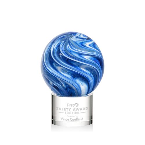 Recognition Awards - Glass Awards - Art Glass Awards - Naples Award on Marvel Base - Clear