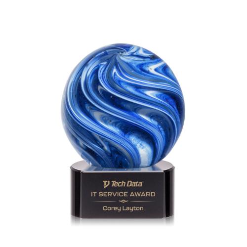 Recognition Awards - Glass Awards - Art Glass Awards - Naples Award on Paragon Base - Black