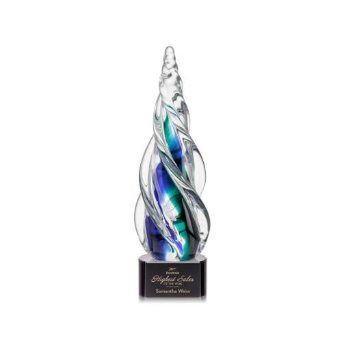 Recognition Awards - Glass Awards - Art Glass Awards - Alderon on Paragon Base - Black