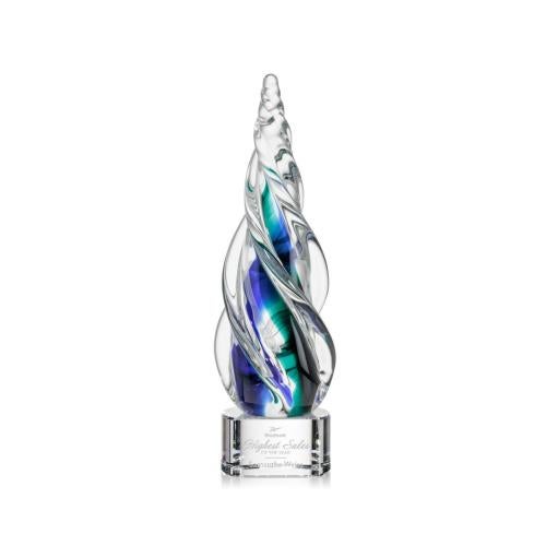 Recognition Awards - Glass Awards - Art Glass Awards - Alderon on Paragon Base - Clear