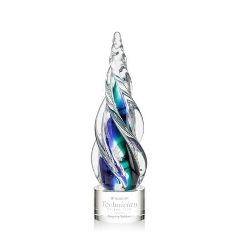 Recognition Awards - Glass Awards - Art Glass Awards - Alderon on Marvel Base - Clear
