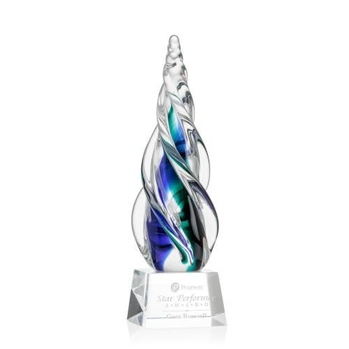 Recognition Awards - Glass Awards - Art Glass Awards - Alderon on Robson Base - Clear