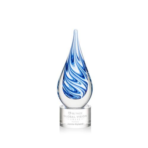 Recognition Awards - Glass Awards - Art Glass Awards - Marlin on Marvel Base - Clear
