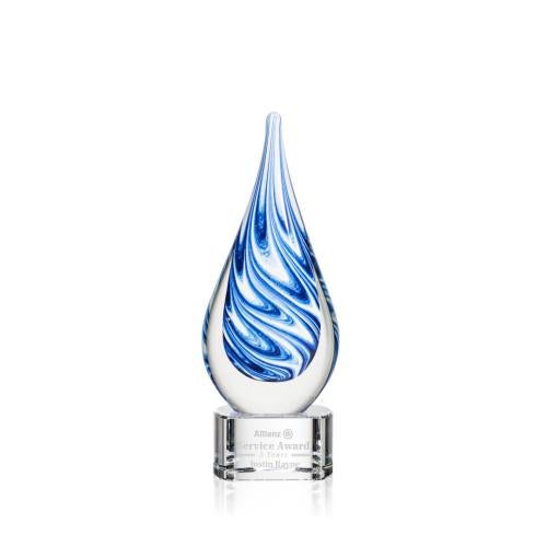 Recognition Awards - Glass Awards - Art Glass Awards - Marlin on Paragon Base - Clear