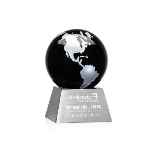 Recognition Awards - Crystal Awards - Ryegate Globe Award - Black/Silver