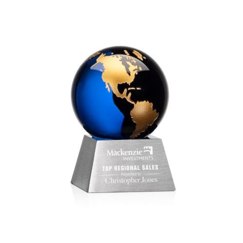 Recognition Awards - Crystal Awards - Ryegate Globe Award - Blue/Gold
