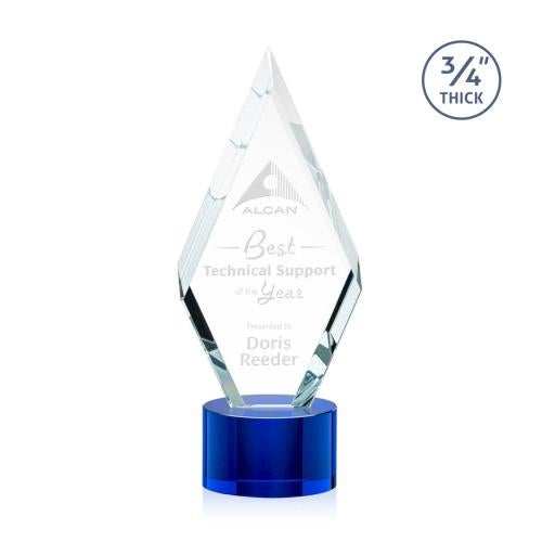 Recognition Awards - Crystal Awards - Richmond Award on Marvel Base - Blue