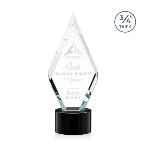 Recognition Awards - Crystal Awards - Richmond Award on Marvel Base - Black