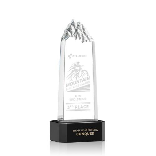 Recognition Awards - Crystal Awards - Himalayas Tower Award on Base - Black