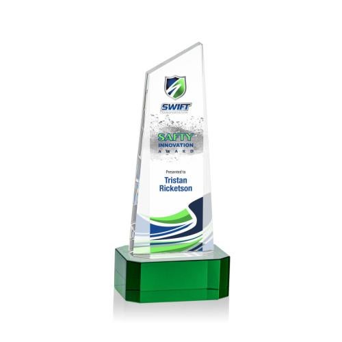 Recognition Awards - Crystal Awards - Belmont Tower VividPrint™ Award on Padova - Green
