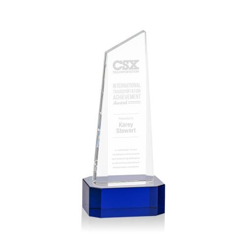 Recognition Awards - Crystal Awards - Belmont Tower Award on Padova Base - Blue