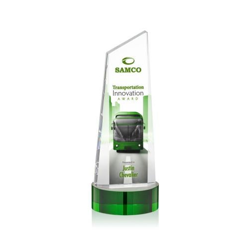 Recognition Awards - Crystal Awards - Belmont Tower VividPrint™ Award on Stanrich - Green