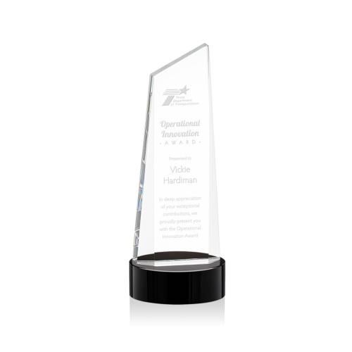 Recognition Awards - Crystal Awards - Belmont Tower Award on Stanrich Base - Black